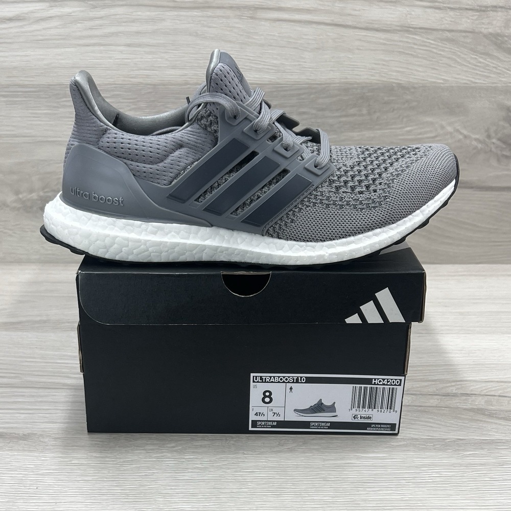 Adidas UltraBoost 1.0 Grey White Black New Running Shoes (HQ4200) Men's Size 8